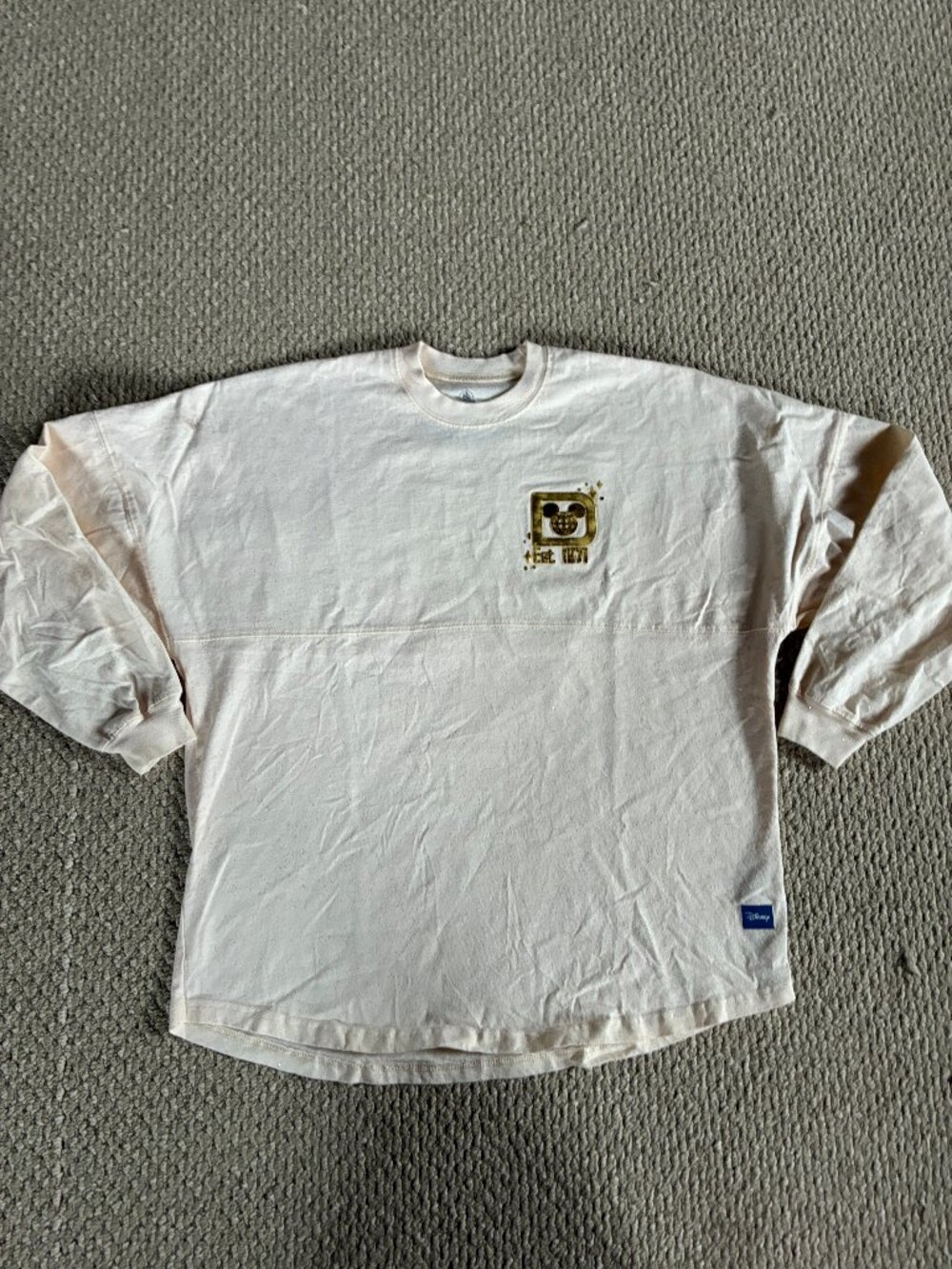 Disney Parks WDW Gold Cream Pixie Dust Castle Spirit Jersey Pullover Adult M